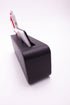 Leather Desk Name Holder with Black Pen and Business Card Holder, Black Plate